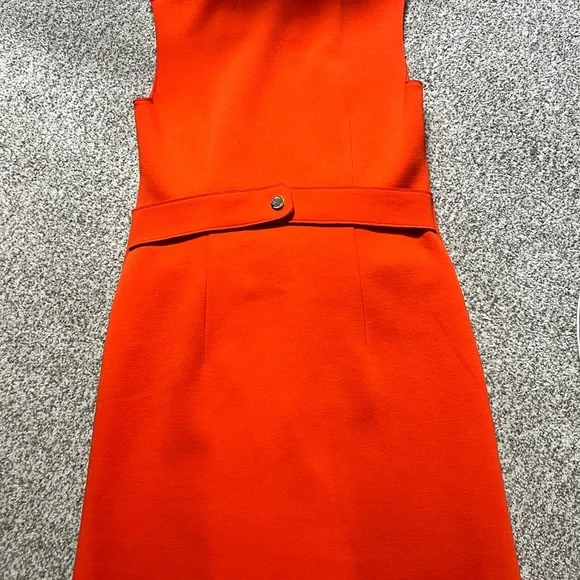 Tory Burch Orange Sheath Mini Dress Mock Neck Sleeveless, shoulder to hem 34 - Picture 2 of 6
